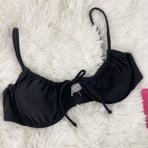Black Bikini Top with Bow Detail